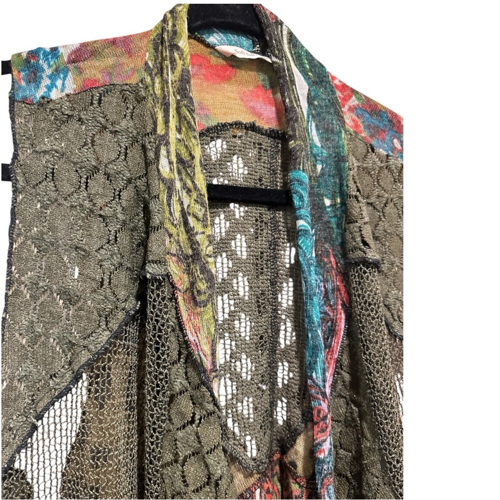 Soft Surroundings Multicolor Long Artsy Boho Leopard Kimono Duster Size L/XL - Picture 4 of 8